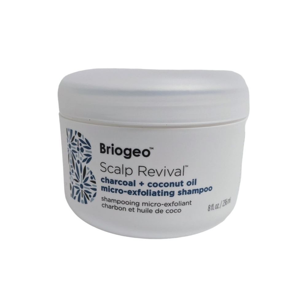 New BRIOGEO Scalp Revival Charcoal + Coconut Oil Micro-Exfoliating Shampoo 8 oz.